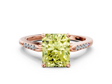 Rose gold Fancy Yellow Radiant  Cut Channel Set Solitaire Engagement Ring with Four-Prong Setting_228