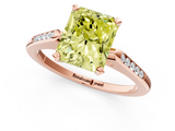 Rose gold Fancy Yellow Radiant  Cut Channel Set Solitaire Engagement Ring with Four-Prong Setting_229