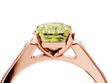 Rose gold Fancy Yellow Radiant  Cut Channel Set Solitaire Engagement Ring with Four-Prong Setting_232