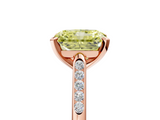 Rose gold Fancy Yellow Radiant  Cut Channel Set Solitaire Engagement Ring with Four-Prong Setting_233