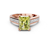 Rose gold Fancy Yellow Radiant  Cut Channel Set Solitaire Engagement Ring with Prong Setting_20
