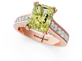 Rose gold Fancy Yellow Radiant  Cut Channel Set Solitaire Engagement Ring with Prong Setting_21