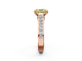 Rose gold Fancy Yellow Radiant  Cut Channel Set Solitaire Engagement Ring with Prong Setting_22