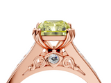 Rose gold Fancy Yellow Radiant  Cut Channel Set Solitaire Engagement Ring with Prong Setting_24