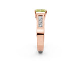 Rose gold Fancy Yellow Radiant Cut Cut Channel Set Solitaire Ring with Four-Prong Setting_2