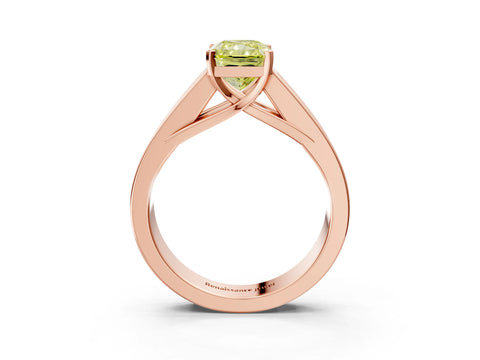 Rose gold Fancy Yellow Radiant Cut Cut Channel Set Solitaire Ring with Four-Prong Setting_3