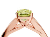 Rose gold Fancy Yellow Radiant Cut Cut Channel Set Solitaire Ring with Four-Prong Setting_4