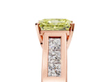 Rose gold Fancy Yellow Radiant Cut Cut Channel Set Solitaire Ring with Four-Prong Setting_5