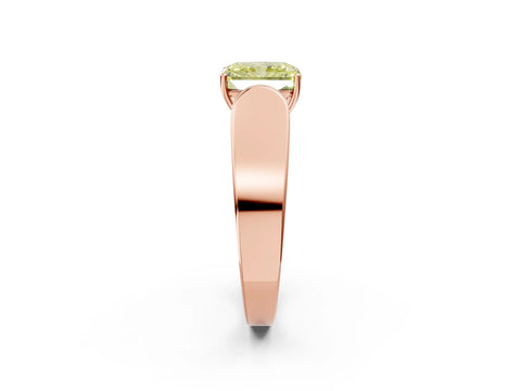 Rose gold Fancy Yellow Radiant Cut Cut Diamond Channel Set Solitaire Ring with Four-Prong Setting_2