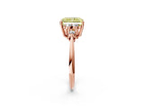 Rose gold Fancy Yellow Radiant Cut Cut Diamond Cluster Ring with Solitaire Band and Four-Prong Setting_2