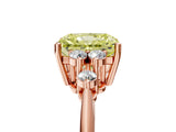 Rose gold Fancy Yellow Radiant Cut Cut Diamond Cluster Ring with Solitaire Band and Four-Prong Setting_5