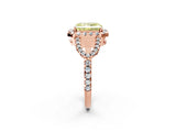 Rose gold Fancy Yellow Radiant Cut Cut Diamond Halo Engagement Ring with Open Split Pavé Band_2