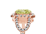 Rose gold Fancy Yellow Radiant Cut Cut Diamond Halo Engagement Ring with Open Split Pavé Band_5