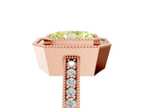 Rose gold Fancy Yellow Radiant Cut-Cut Diamond Halo Engagement Ring with Pave Band and Prong Setting_5
