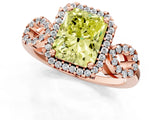 Rose gold Fancy Yellow Radiant Cut Cut Halo Diamond Infinity Band with Four-Prong Setting_1