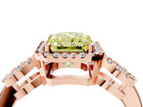 Rose gold Fancy Yellow Radiant Cut Cut Halo Diamond Infinity Band with Four-Prong Setting_4
