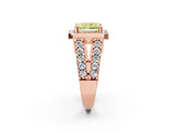 Rose gold Fancy Yellow Radiant Cut Cut Halo Split Shank Prong Set Ring_2