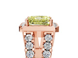 Rose gold Fancy Yellow Radiant Cut Cut Halo Split Shank Prong Set Ring_5