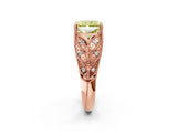 Rose gold Fancy Yellow Radiant Cut Cut Milgrain Pave Diamond Engagement Ring with Four-Prong Setting_29
