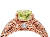 Rose gold Fancy Yellow Radiant Cut Cut Milgrain Pave Diamond Engagement Ring with Four-Prong Setting_31