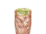 Rose gold Fancy Yellow Radiant Cut Cut Milgrain Pave Diamond Engagement Ring with Four-Prong Setting_32