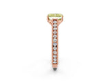 Rose gold Fancy Yellow Radiant Cut Cut Pave Band Milgrain Solitaire Ring_10
