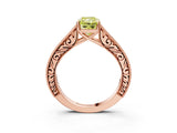 Rose gold Fancy Yellow Radiant Cut Cut Pave Band Milgrain Solitaire Ring_11