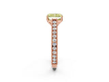 Rose gold Fancy Yellow Radiant Cut Cut Pave Band Milgrain Solitaire Ring_2