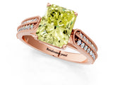 Rose gold Fancy Yellow Radiant Cut Cut Pave Split Shank Engagement Ring with Four-Prong Setting_1