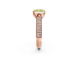 Rose gold Fancy Yellow Radiant Cut Cut Pave Split Shank Engagement Ring with Four-Prong Setting_2