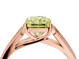 Rose gold Fancy Yellow Radiant Cut Cut Pave Split Shank Engagement Ring with Four-Prong Setting_4