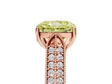 Rose gold Fancy Yellow Radiant Cut Cut Pave Split Shank Engagement Ring with Four-Prong Setting_5