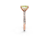 Rose gold Fancy Yellow Radiant Cut Diamond Brilliant Solitaire Ring with Pavé Band and Four-Prong Setting_2