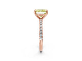 Rose gold Fancy Yellow Radiant Cut Diamond Brilliant Solitaire Ring with Pavé Band and Four-Prong Setting_26