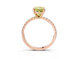 Rose gold Fancy Yellow Radiant Cut Diamond Brilliant Solitaire Ring with Pavé Band and Four-Prong Setting_3
