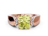 Rose gold Fancy Yellow Radiant Cut Diamond Channel Set Solitaire Ring with Four-Prong Setting_12