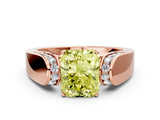 Rose gold Fancy Yellow Radiant Cut Diamond Channel Set Solitaire Ring with Four-Prong Setting_24