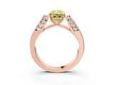 Rose gold Fancy Yellow Radiant Cut Diamond Channel Set Solitaire Ring with Four-Prong Setting_27