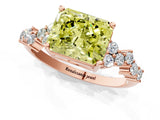 Rose gold Fancy Yellow Radiant Cut Diamond Cluster Pavé Band with Four-Prong Setting_13