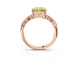 Rose gold Fancy Yellow Radiant Cut Diamond Cluster Pavé Band with Four-Prong Setting_15