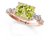 Rose gold Fancy Yellow Radiant Cut Diamond Cluster Pavé Band with Four-Prong Setting_4