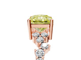 Rose gold Fancy Yellow Radiant Cut Diamond Cluster Pavé Band with Four-Prong Setting_8