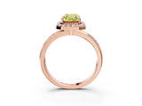 Rose gold Fancy Yellow Radiant Cut Diamond Double Halo Ring with Split Shank and Four-Prong Setting_3