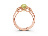 Rose gold Fancy Yellow Radiant  Cut Diamond Engagement Ring with Bezel Set Round Side Stones and Prong Setting_52