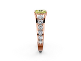 Rose gold Fancy Yellow Radiant  Cut Diamond Engagement Ring with Pavé Band and Four-Prong Setting_5