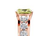 Rose gold Fancy Yellow Radiant  Cut Diamond Engagement Ring with Pavé Band and Four-Prong Setting_8