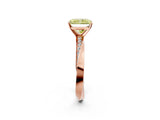 Rose gold Fancy Yellow Radiant Cut Diamond Engagement Ring with Side Stone Accents and Four-Prong Setting_14