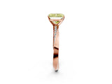 Rose gold Fancy Yellow Radiant Cut Diamond Engagement Ring with Side Stone Accents and Four-Prong Setting_86