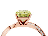 Rose gold Fancy Yellow Radiant Cut Diamond Engagement Ring with Side Stone Accents and Four-Prong Setting_88