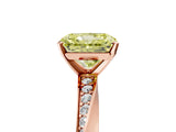 Rose gold Fancy Yellow Radiant Cut Diamond Engagement Ring with Side Stone Accents and Four-Prong Setting_89
